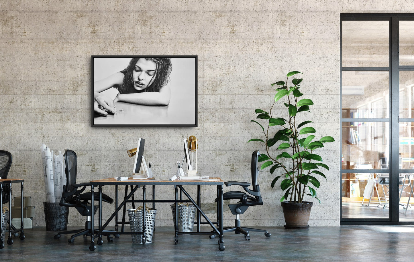 Silence - black&white drawing