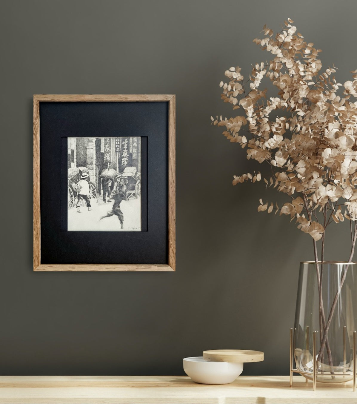 Old Hong Kong - Black&white drawing