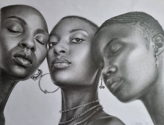 Sisterhood - black&white drawing